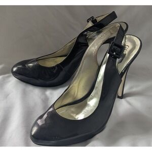 GUESS BY MARCIANO Brown Patent Leather Slingback Heels Women's Size 6
